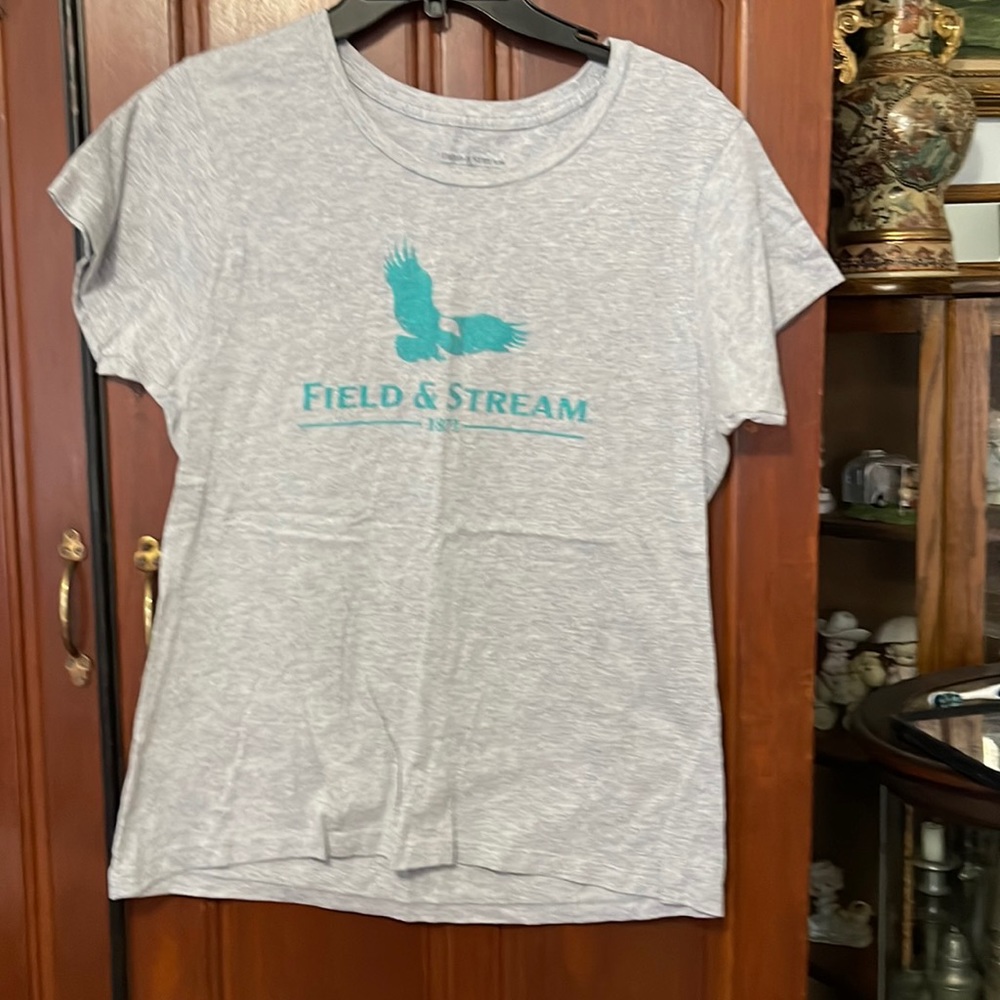 Field & Stream Gray Short Sleeve T-Shirt With Logo Size XL